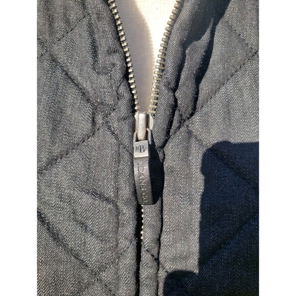 Lauren Jeans Co. Ralph Lauren Quilted Vest Women's Size L Black Denim & Leather - Picture 2 of 14